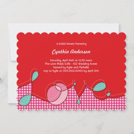 ループLOVEプレイズクラフトシックブライダルシャワーパーティー 招待状 (正面)