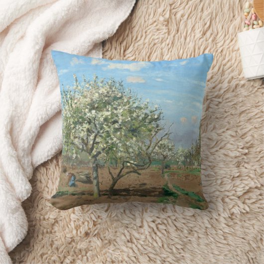 ルーベシエンヌカミーユピサロ開花オーチャード クッション (ブランケット)