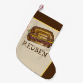 ルーベンサンドイッチユダヤ料理ハヌカー スモールクリスマスストッキング (正面 (吊り時))