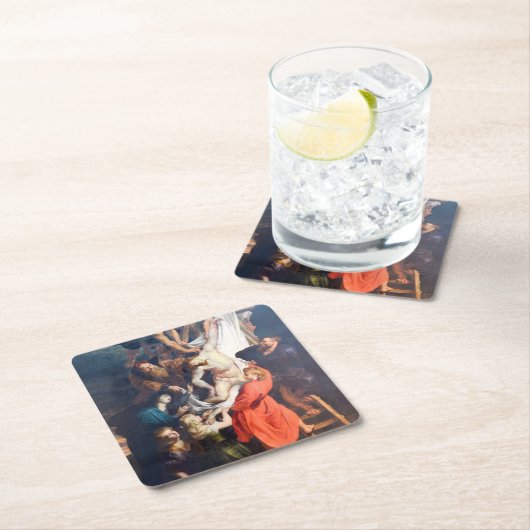 ルーベンスの十字架からの降下 スクエアペーパーコースター (インサイチュ)