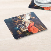 ルーベンスの十字架からの降下 スクエアペーパーコースター (アングル)