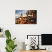 ルーベンス – レイケンの風景の牛とミルクメイド ポスター (ホームオフィス)