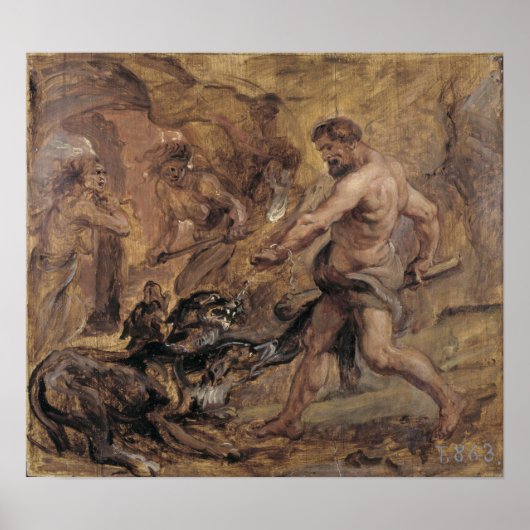 ルーベンス – Hercules And Cerberus, 1636 ポスター (正面)