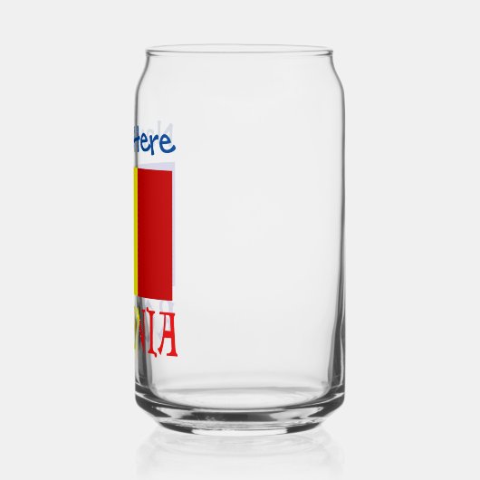 ルーマニアおよびルーマニア国旗の青の個人設定 ガラス缶 (左)