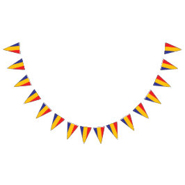 ルーマニアお祝いパーティー三色国旗 バンティングフラッグ