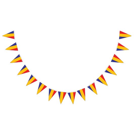 ルーマニアお祝いパーティー三色国旗 バンティングフラッグ (全)