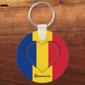 ルーマニアとハート、ルーマニア国旗のファッション/スポーツ キーホルダー (裏面)