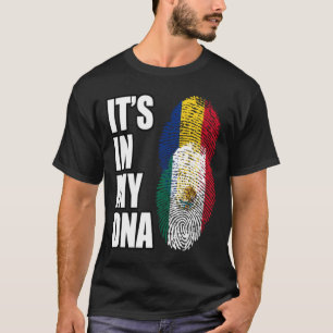 ルーマニアとメキシコのヴィンテージ伝統DNA国旗 Tシャツ