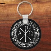 ルーマニアのキーチェーンのイエス祈りの言葉とクリストグラム キーホルダー (正面)