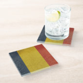 ルーマニアのグランジな主権国の旗 ガラスコースター (アングル)