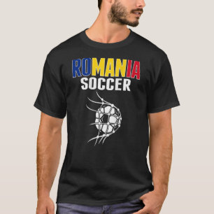 ルーマニアのサッカーボールでネットルーマニアのサッカーSup Tシャツ