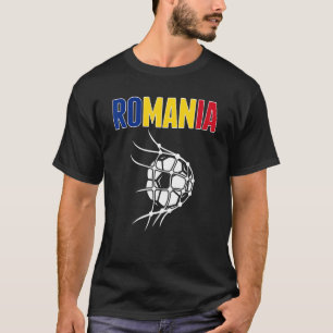 ルーマニアのサッカーボールのネットサポートルーマニアのフットブ Tシャツ