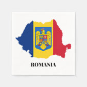 ルーマニアのシルエット、ラベル、 スタンダードカクテルナプキン (正面)