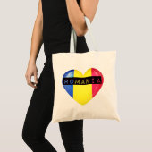 ルーマニアのハート形の国旗 トートバッグ (正面(商品))