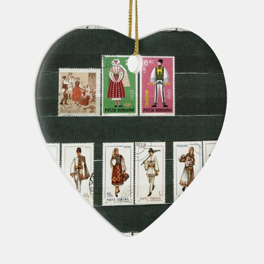 ルーマニアのフォークのコスチューム2 セラミックオーナメント (右)