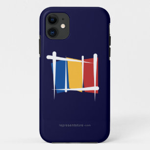 ルーマニアのブラシの旗 iPhone 11 ケース
