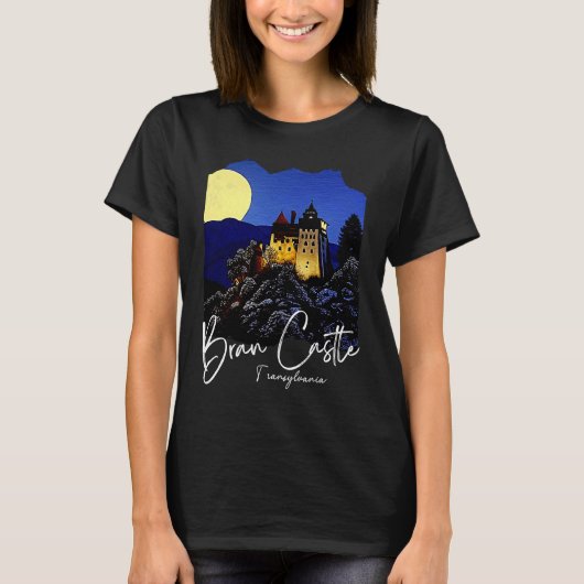 ルーマニアのブラン城 ドラキュラの絵画 Tシャツ (正面)