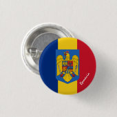 ルーマニアのボタン,愛国的なルーマニア国旗のファッション 缶バッジ (正面&裏面)