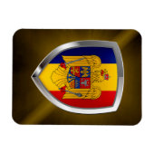 ルーマニアのメタリックエンブレム マグネット (横)