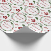 ルーマニアのメリークリスマスリース、クラウシウンのフェティク ラッピングペーパー (角)