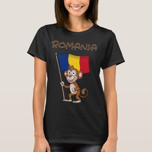 ルーマニアのモンキールーマニアのファン Tシャツ (正面)