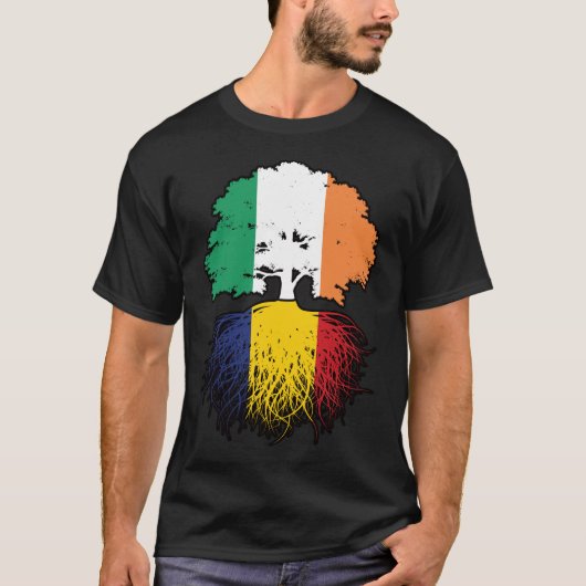 ルーマニアのルーツ国旗 Tシャツ (正面)