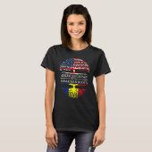 ルーマニアのルーツ米国国旗の木Rで栽培されたアメリカ人 Tシャツ (正面フル)