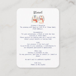 ルーマニアの伝統的な民族衣装をフィーチャーしたエレガントなウェディング招待状  エンクロージャーカード