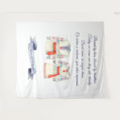 ルーマニアの伝統的な民族衣装をフィーチャーした、素朴で洗練された結婚式の招待状 タペストリー (正面(横))