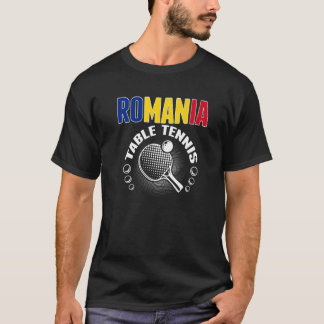 ルーマニアの卓球サポートルーマニアのピンポンT Tシャツ