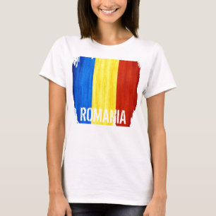 ルーマニアの国旗の女性の合われたTシャツ Tシャツ