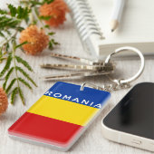 ルーマニアの国旗の記号の名前の文字 キーホルダー (正面右)