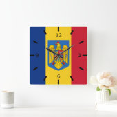 ルーマニアの国旗   スクエア壁時計 (ホーム)