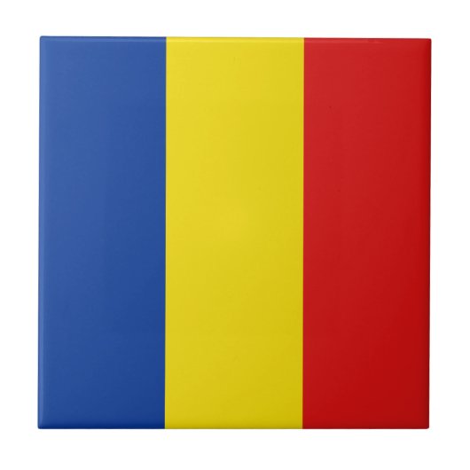 ルーマニアの国旗 セラミックタイル (正面)