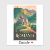 ルーマニアの城の風景イラスト旅行アート シール (シート)