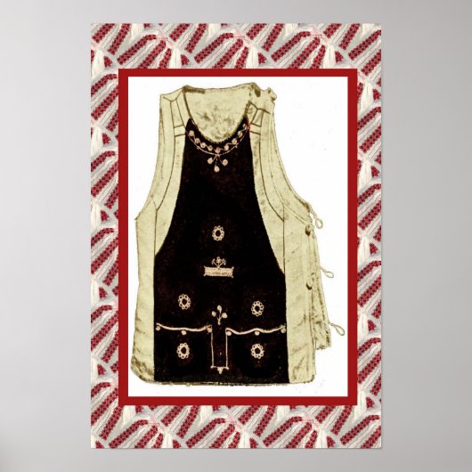 ルーマニアの工芸品、ドレスに刺繍 ポスター (正面)