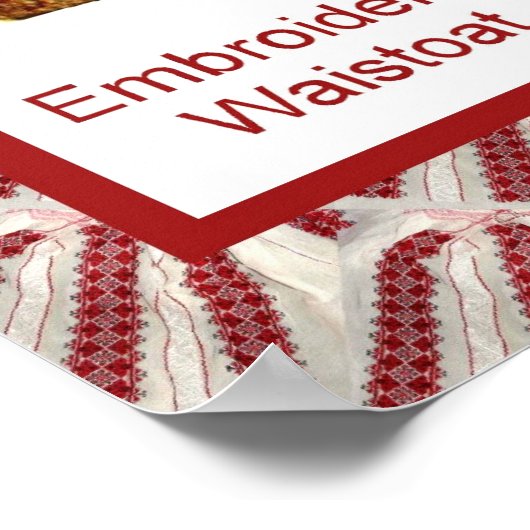 ルーマニアの工芸品、刺繍入りのウエストコート ポスター (角)