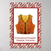 ルーマニアの工芸品、刺繍入りのウエストコート ポスター (正面)