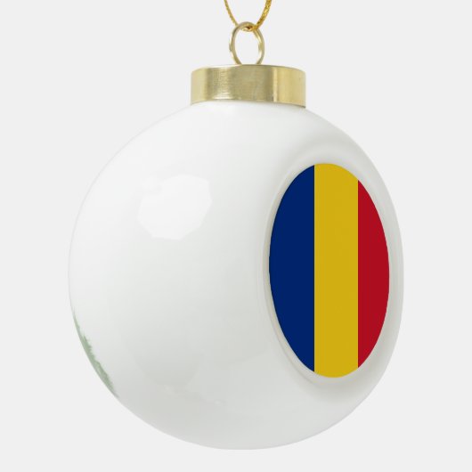 ルーマニアの旗のルーマニアの愛国心が強い セラミックボールオーナメント (左)