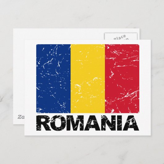 ルーマニアの旗のヴィンテージ ポストカード (正面/裏面)