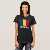 ルーマニアの旗 ルーマニアの人々を応援する 女性 男性 Tシャツ (正面フル)
