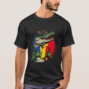 ルーマニアの旗 ルーマニア人の誇り アリゲーターのハート Romani Tシャツ