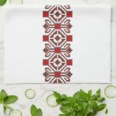 ルーマニアの民俗衣裳のステッチの幾何学的な花の芸術 キッチンタオル (折り畳み)