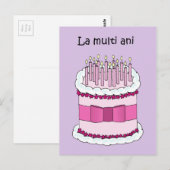 ルーマニアの漫画の誕生日ケーキ ポストカード (正面/裏面)