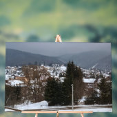 ルーマニアの田舎の風景 - 冬の村のパノラマ アクリルサイン (ニュートラル)