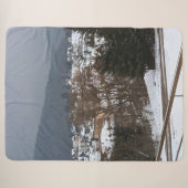 ルーマニアの田舎の風景 - 冬の村のパノラマ シェルパブランケット (正面(横))