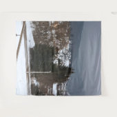 ルーマニアの田舎の風景 - 冬の村のパノラマ タペストリー (正面(横))