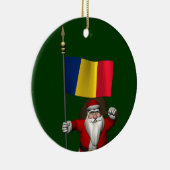 ルーマニアの看板のあるサンタクロース セラミックオーナメント (右)