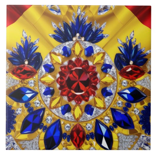 ルーマニアの色で並べるモダンデザイン タイル (正面)