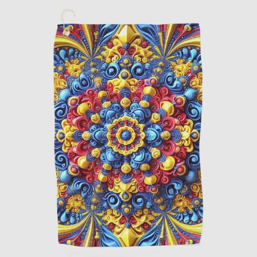 ルーマニアの色のゴルフタオル ゴルフタオル (正面)